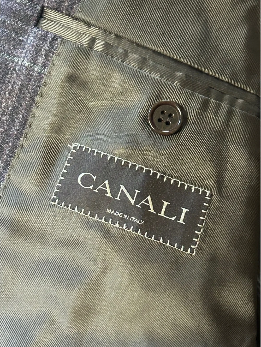 Canali Plaid Sport Coat Blazer Wool Cashmere Long